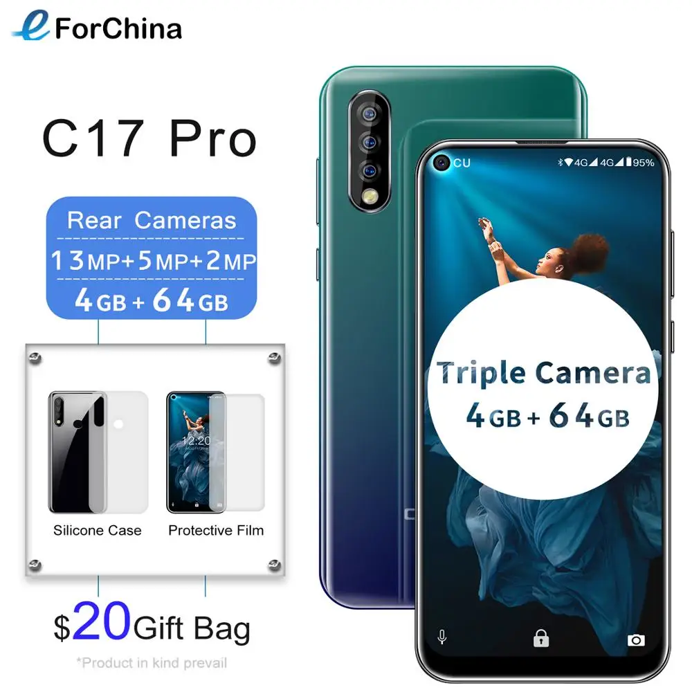 Oukitel C17 Pro Android 9,0 Pie смартфон лицо ID 6,35 "полюсный экран 4 ГБ ОЗУ 64 Гб ПЗУ MT6763 Восьмиядерный 4G мобильный телефон