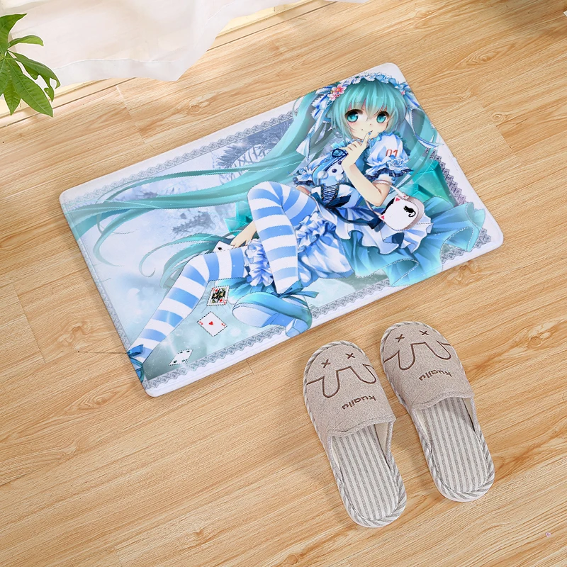 Hatsune Miku печать коврик стелька кухонный коврик ковер Добро пожаловать Придверный коврик для улицы ванная комната нескользящий коврик - Цвет: 9