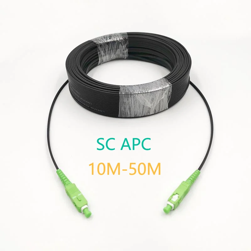 SC/APC-SC/APC Outdoor Drop Cable SC APC Singlemode SM Simplex FTTH Drop Patch Cable Singlemode Fiber Optic Jumper Cable 10M-50M 
