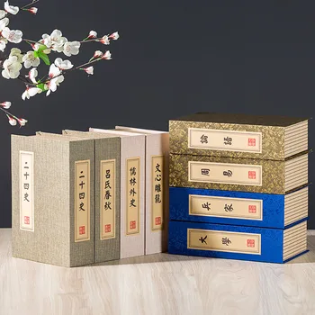 

Simulation Fake Book Traditional Chinese Style Linen Cloth Classical Book Model Study Living Room Home Fake Book Desk Decoration