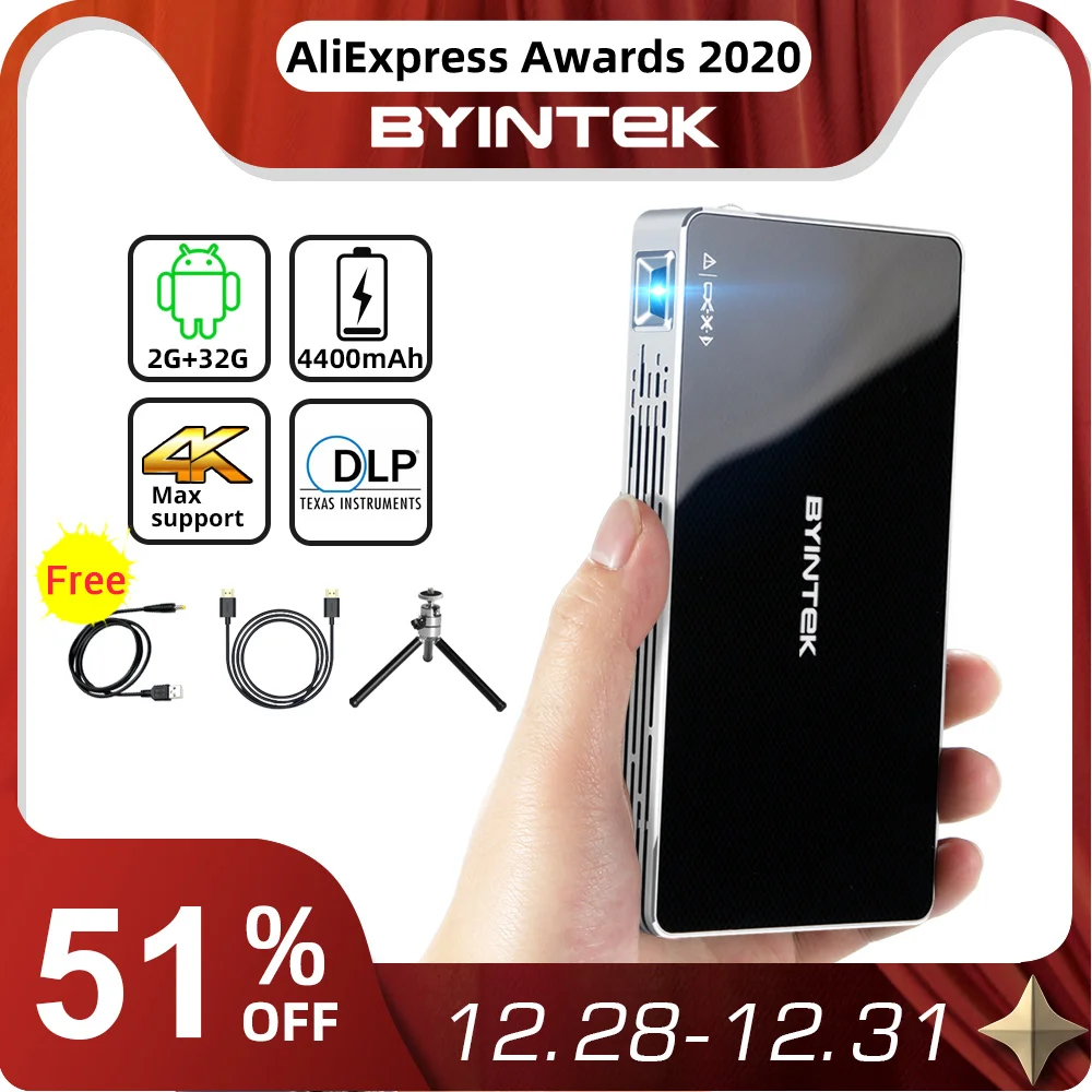 Byintek P10 smart android wifi mini pico projetor de bolso portátil beamer led dlp laser móvel 1080p para smartphone 4k 3d cinema-0