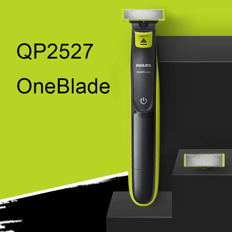 Philips OneBlade маленький T-нож-электробритва, защитный для бритья, перезаряжаемый, для влажной и сухой кожи QP2527/10 с легким захватом