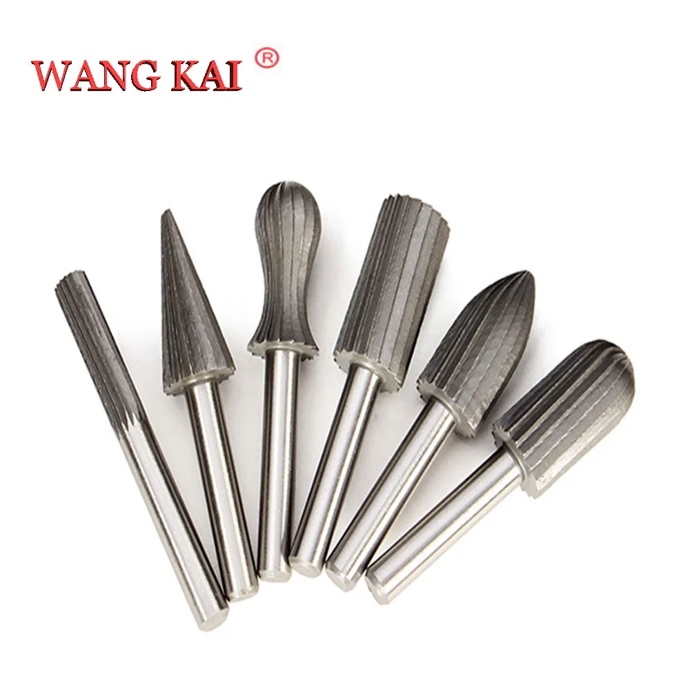 

New 6pcs 6mm Shank Tungsten Steel Rotary File Cutter Metal Engraving Grinding Drill Bit Set for Rotary Tools