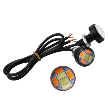 

10pcs White/Amber 23mm-5630-6smd 6 LED Blub Car Eagle Eye Lights Turning Signal DRL Lamp 12V