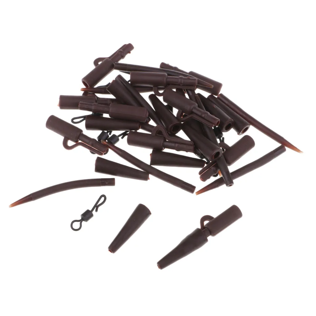 40pcs Terminal Carp Fishing Tackles Safety Lead Clips Rubber Tubes Anti Tangle Sleeve Quick Change Swivels Kit Fishing Accessory