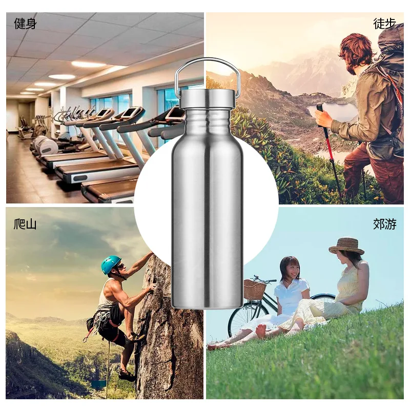 

He'an E Home Sports Bottle 304 Stainless Steel American-Style Sports Kettle Outdoor Creative Sports Bottle New Prod