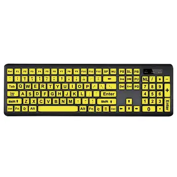 

Computer Keyboards Ergonomic Design USB Interface Plug and 104 Play Clear Keys Wired Keyboard for Laptop Desktop The aged People