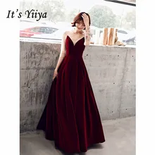 It's Yiya вечернее платье элегантный o-образный вырез Половина рукава плюс размер халат de Soiree элегантные винтажные велюровые вечерние Формальные вниз E1320