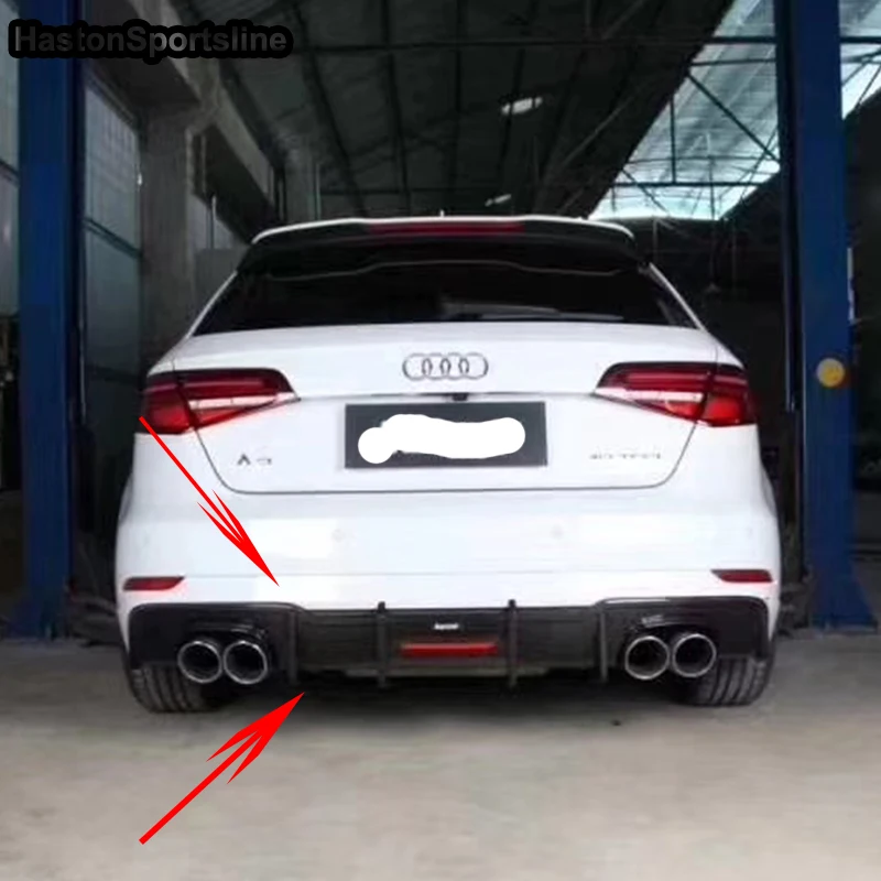 Для Audi S3 Hatchback из углеродного волокна диффузор губа на задний бампер 2017 ~ 2019