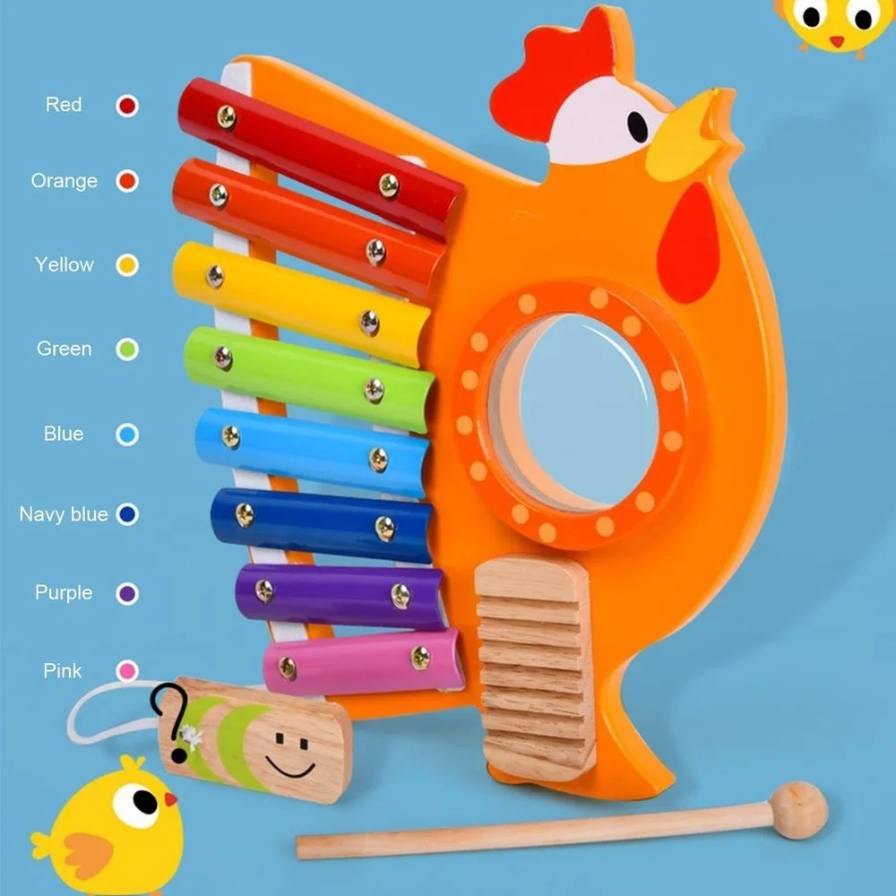 Wooden Xylophone with 1 Mallet Baby Music Instrument Toy Kids