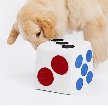 

Nose Training Zipper Feeding Educational Detachable Sniffing Cube Dice Dog Plush Toy Food Dispenser Chew Playing Fun Home Pet