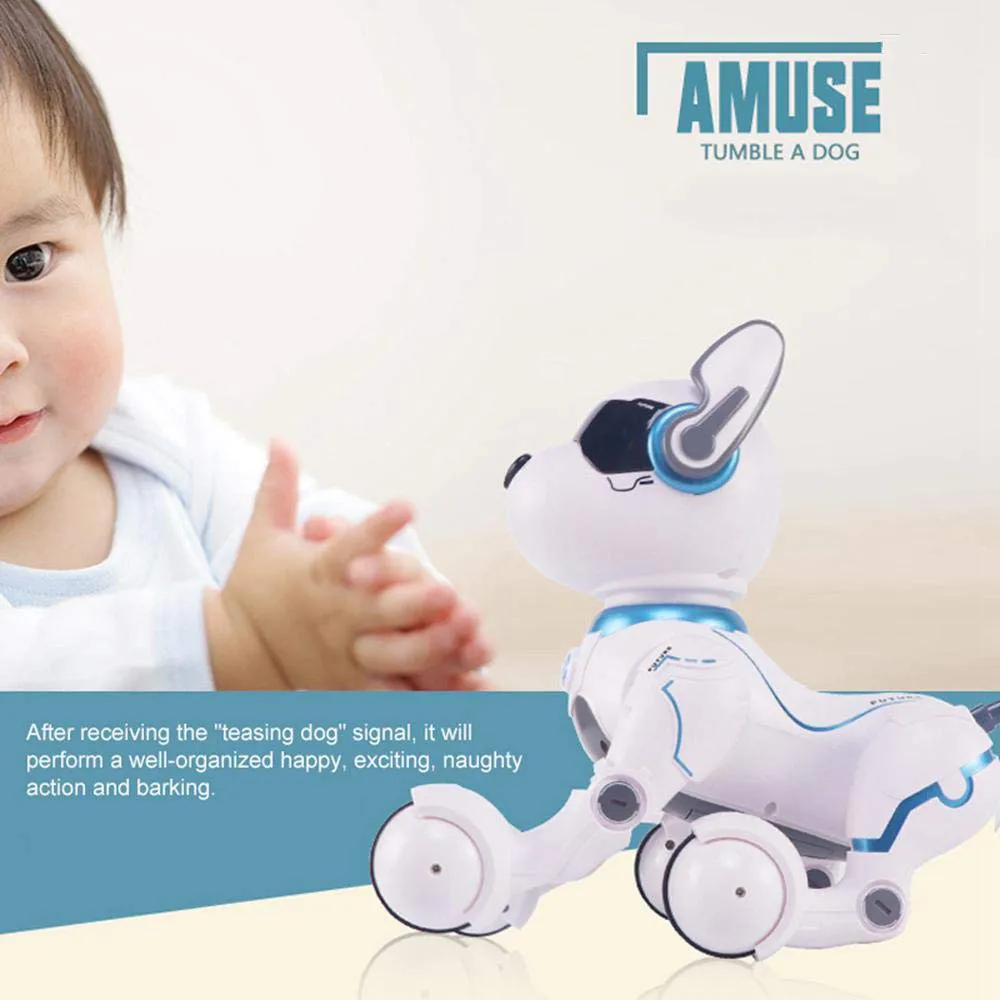 Smart Talking RC Robot Dog Walk Dance Interactive Pet Robot Dog Voice Control Encyclopedia Teaching Kids Intelligent Puzzle Toys 6