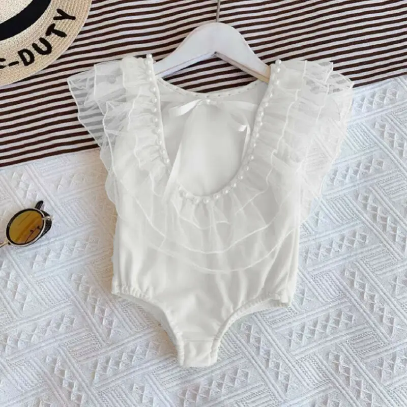 Emmababy милый брендовый подарок для маленьких девочек белый комбинезон с оборками и