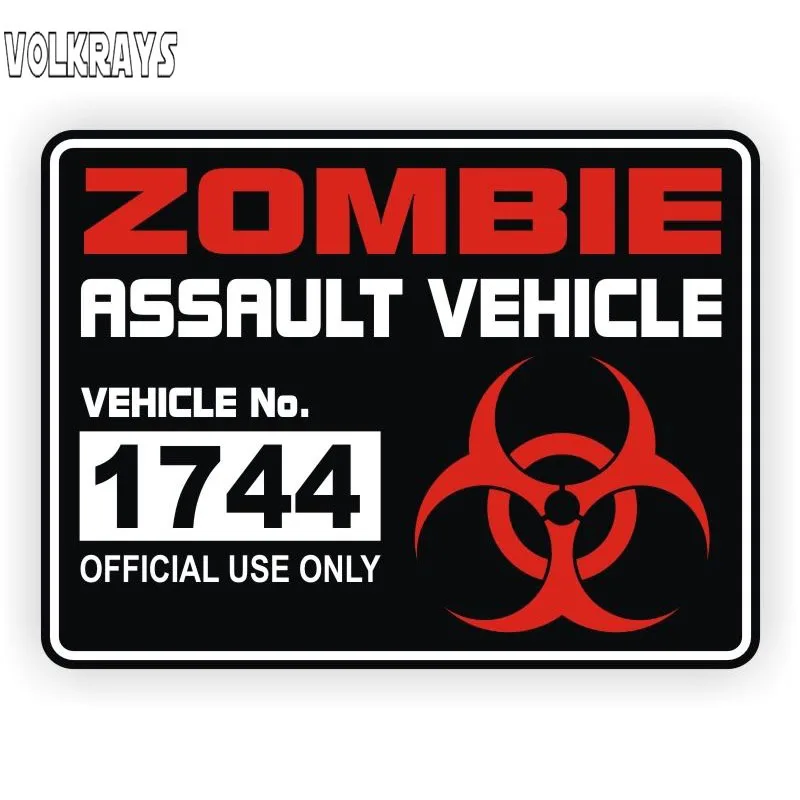

Volkrays Fashion Car Sticker Zombie Assault Vehicle License Accessories Cover Scratches PVC Decal for Prius Lacetti,11cm*15cm