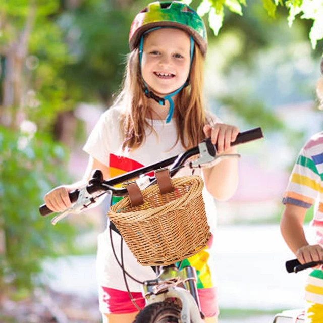 Cesta tejida a mano de mimbre para manillar delantero, cesta tejida para  bicicleta para bicicletas de niño y niña - AliExpress