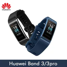 Huawei Band 3 Pro Band 3 Смарт-браслет 3 0,95 дюймов трекер для плавания Водонепроницаемый Bluetooth фитнес-трекер сенсорный экран