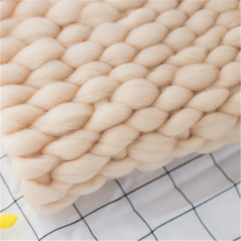Beige Одеяло для новорожденных реквизит для фотосъемки, массивное Тканое одеяло для детской фотосъемки реквизит - Цвет: Beige