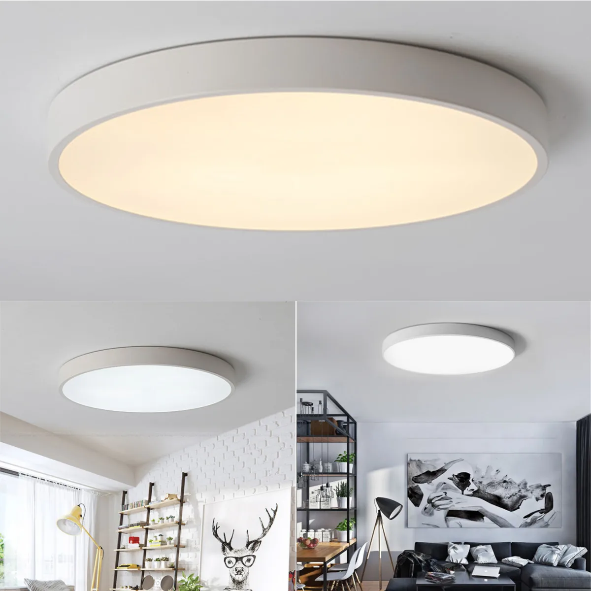 

LED Ceiling Light Modern Lamp Living Room Lighting Fixture Bedroom Kitchen Surface Mount Flush Panel Round Ceiling Down Light