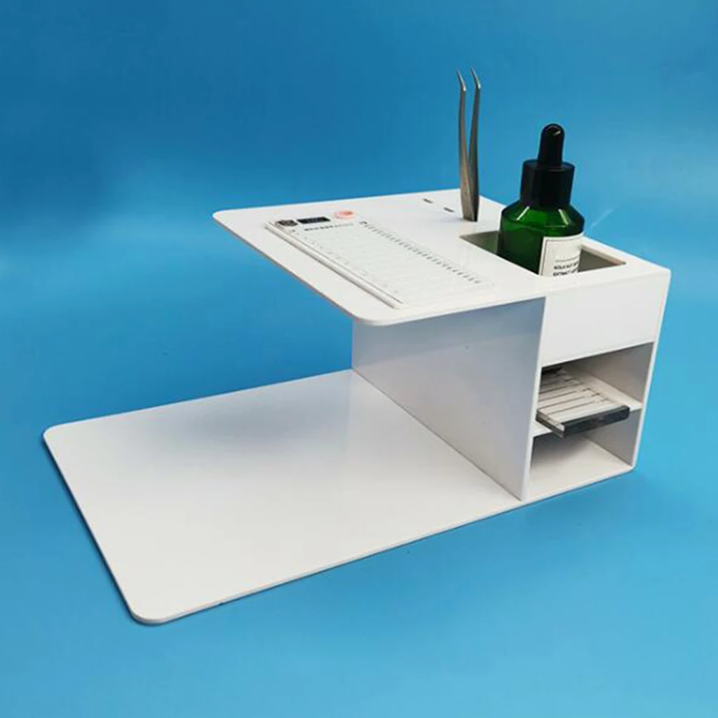 Acrylic Eyelash Extension Shelf Display Lash Pillow Stand Tweezers Rack White