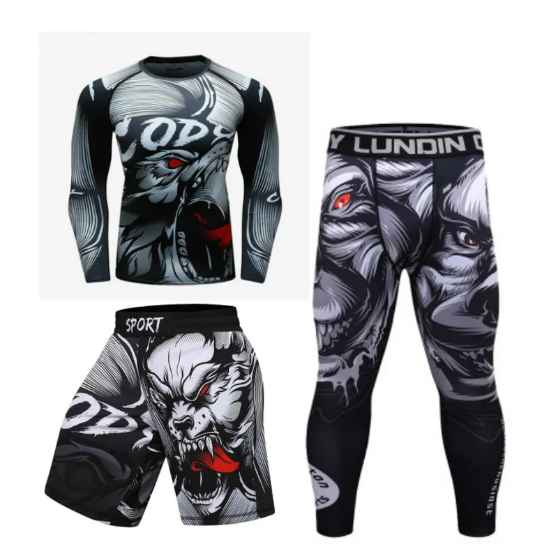 Спортивные наборы MMA Rashguard Jiu футболка джиу джитсу мужские трикотажные изделия