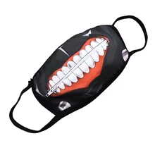 Маскарадный костюм на Хэллоуин для взрослых; вечерние; для костюмированной вечеринки; забавные; страшные; опора из мультфильма; аниме; Пылезащитная; теплая; на молнии; маска для лица с изображением Токийского Гуля