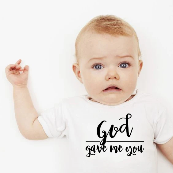 God Give Me You детские комбинезоны для младенцев с короткими рукавами, хлопковая белая одежда для маленьких мальчиков и девочек от 0 до 24 месяцев