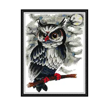

DIY Needlework Owl Cross-stitch Embroidery Animals 14ct Print on Canvas 11ct Counted Cross Stitch Fabric DMC Thread Handmade Art