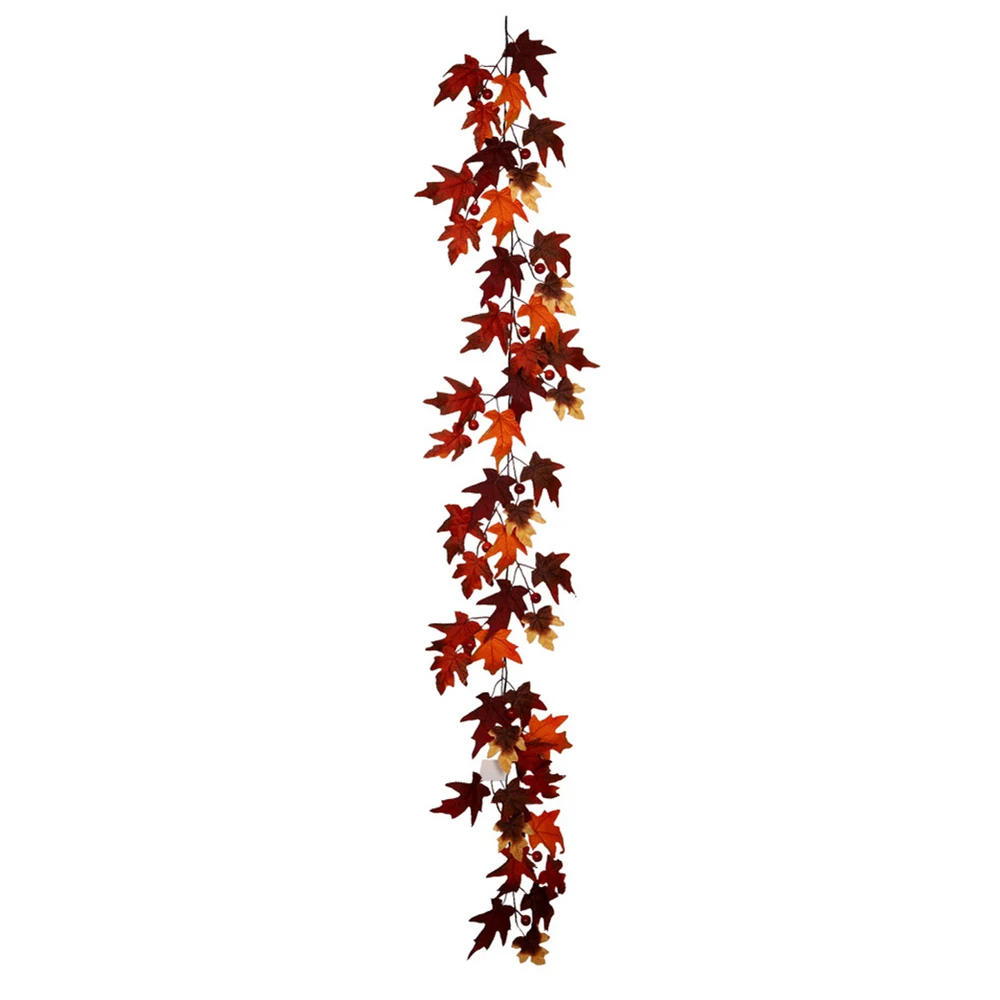 

180cm Artificial Maple Leaf Hanging Vines Hanging Plants Ornament Wedding Door Fireplace Balcony Garden Home Decoration Supplies