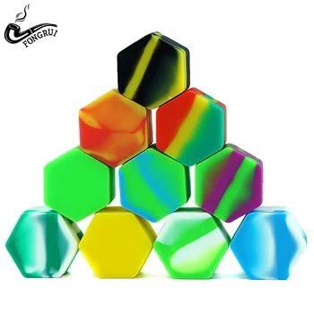 

10pcs Non-stick Silicone hexagon wax Container Concentrate Oil Butane Vaporizer for Silicon Jars Dab Wax Container Wax Jars