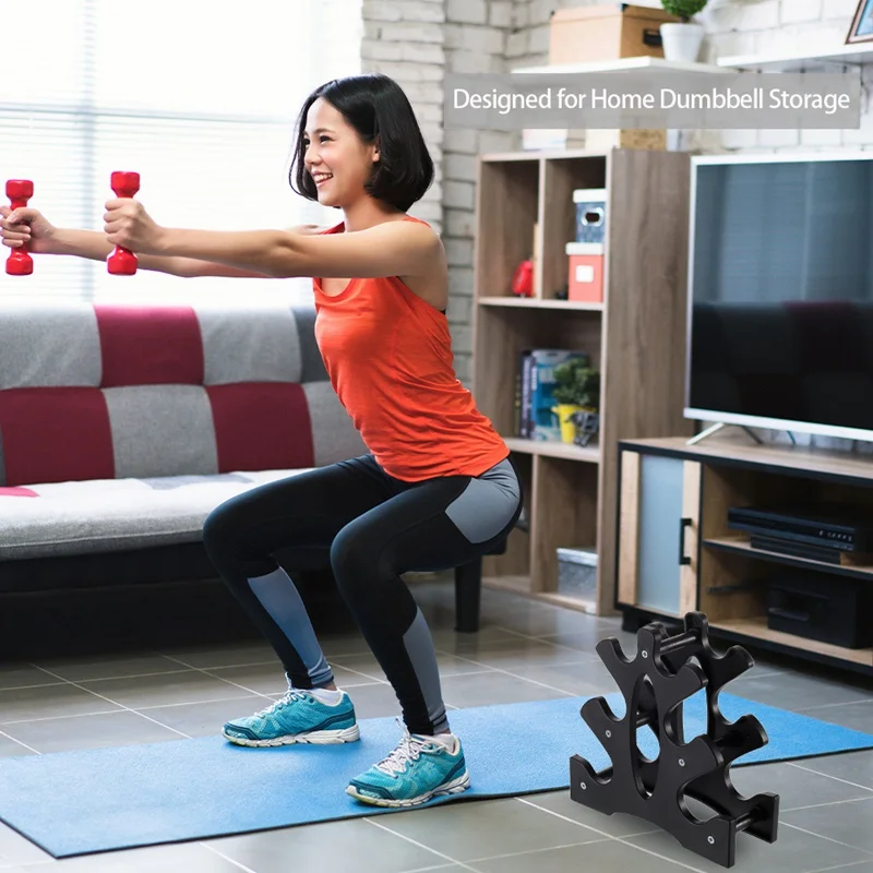 New Dumbbell Rack Stand 3 Tier Dumbbells Weights Handle Stand Holds 30 Pounds Fitness Gym Equipment Accessories dumbbell stand