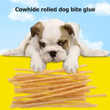 

20pcs Pet Dog Natural Cowhide Roll Molar Chew Toy Teeth Clean Stick Puppy Cleaning Teeth Pet Supplies Dog Toys Dog Molars