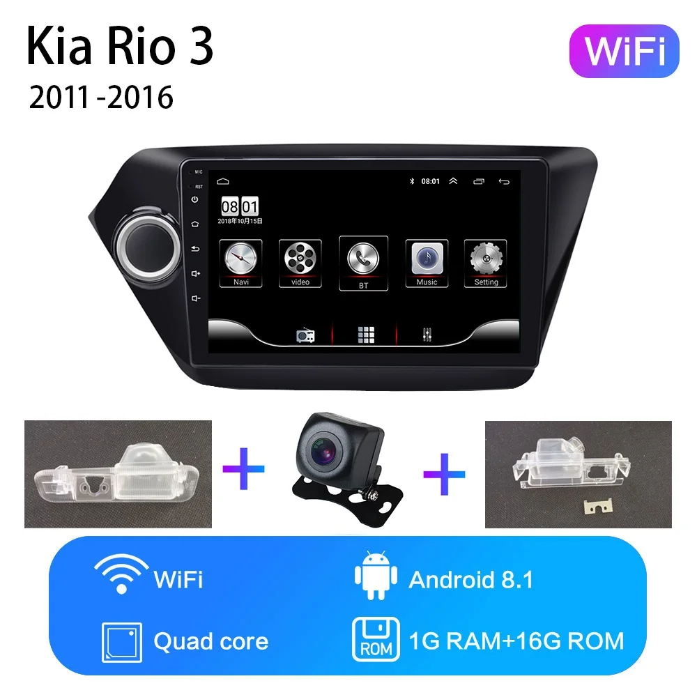 Новинка! " 2din Android 8,1 GO автомобильный dvd-плеер для Kia Rio 3 4 2011 2012 2013 2107 автомобильный Радио gps навигация wifi - Цвет: WIFI 1G-16G-XGYS