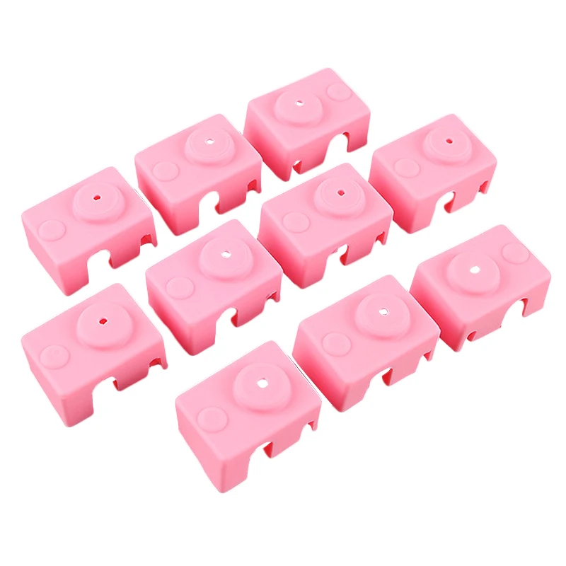 

3D Printer Accessories for E3D-V6 High Temperature Aluminum Block PT100 Silicone Case Pink 10PCS