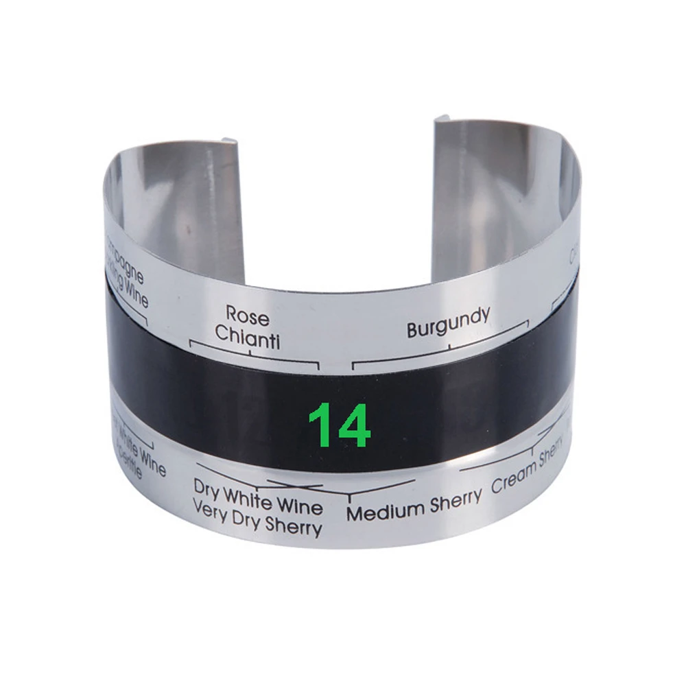 Stainless Steel Wine Collar Thermometer Wine Bottle Thermometer LCD Display Clip Sensor Bar Tools for Champagne Beer Red
