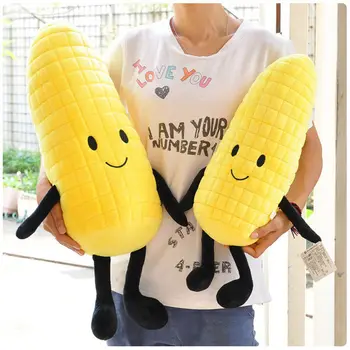 

Cute Corn Cob Stuffed Doll Pillow Back Cushion Bolster Plush Toy 25CM 60CM Kids Toys Rest Food Pillow