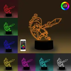 NiteApps 3D Zelda светодиодный ночник настольная лампа Иллюзия подарок на день рождения приложение/сенсорное управление