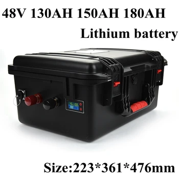 

48V 150Ah 130Ah 180Ah Lithium Li Ion Rechargeable Battery for RV Marine Golf Cart Boat Solar Power Storage+10A Charger