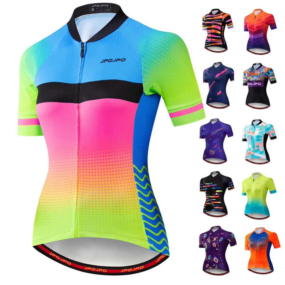 

2021 Cycling Jersey Women Short Sleeve Pro Team Racing MTB Bike Jacket Shirt Top Maillot Ciclismo Mujer Bicycle Clothing