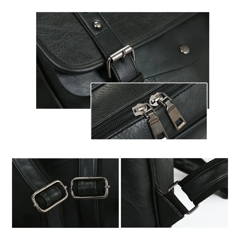 Multifunction Solid Leather Backpack Men Business Computer Back Pack Man Casual Fashion Travel Backpacks For Man Waterproof Bag 6