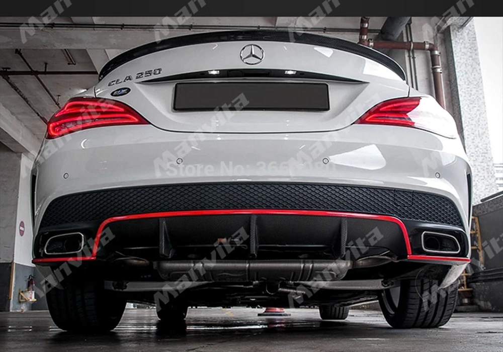 Для Mercedes Benz CLA-Class W117 2013-15 спортивный диффузор CLA180 CLA200 карбоновый задний бампер для губ задний спойлер