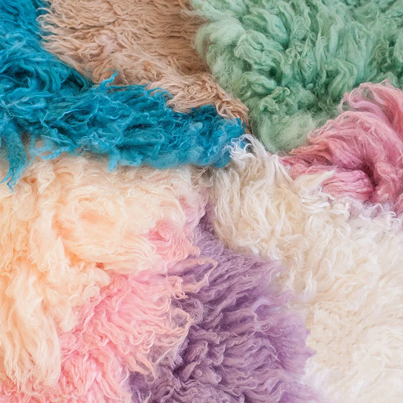 Newborn Photography Props Blankets Round 60cm Pure Wool Flokati Newborn Baby Shooting Background Bebes Accesorios Recien Nacido