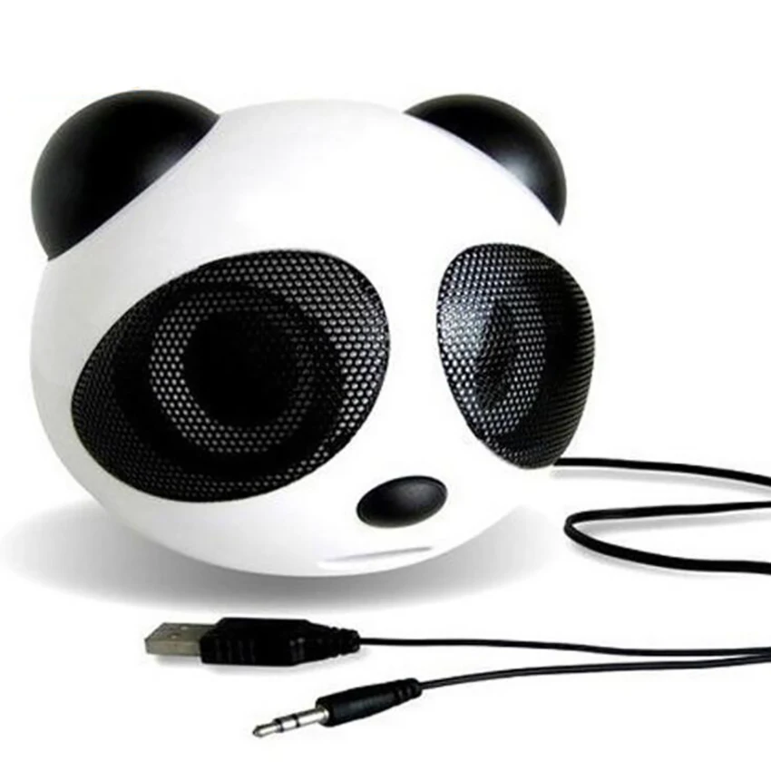 

Mini Portable Panda Travel Speaker with 3.5mm USB Audio Jack Plug, HIFI Sound, Multimedia Speakers for Computer Laptop