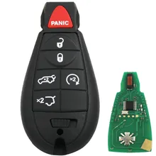 Xrhskey nova substituição keyless controle remoto chave com 5 + 1/6 botões w434mhz pcf7941 46 chip para chrysler fcc: m3n5wy72xx