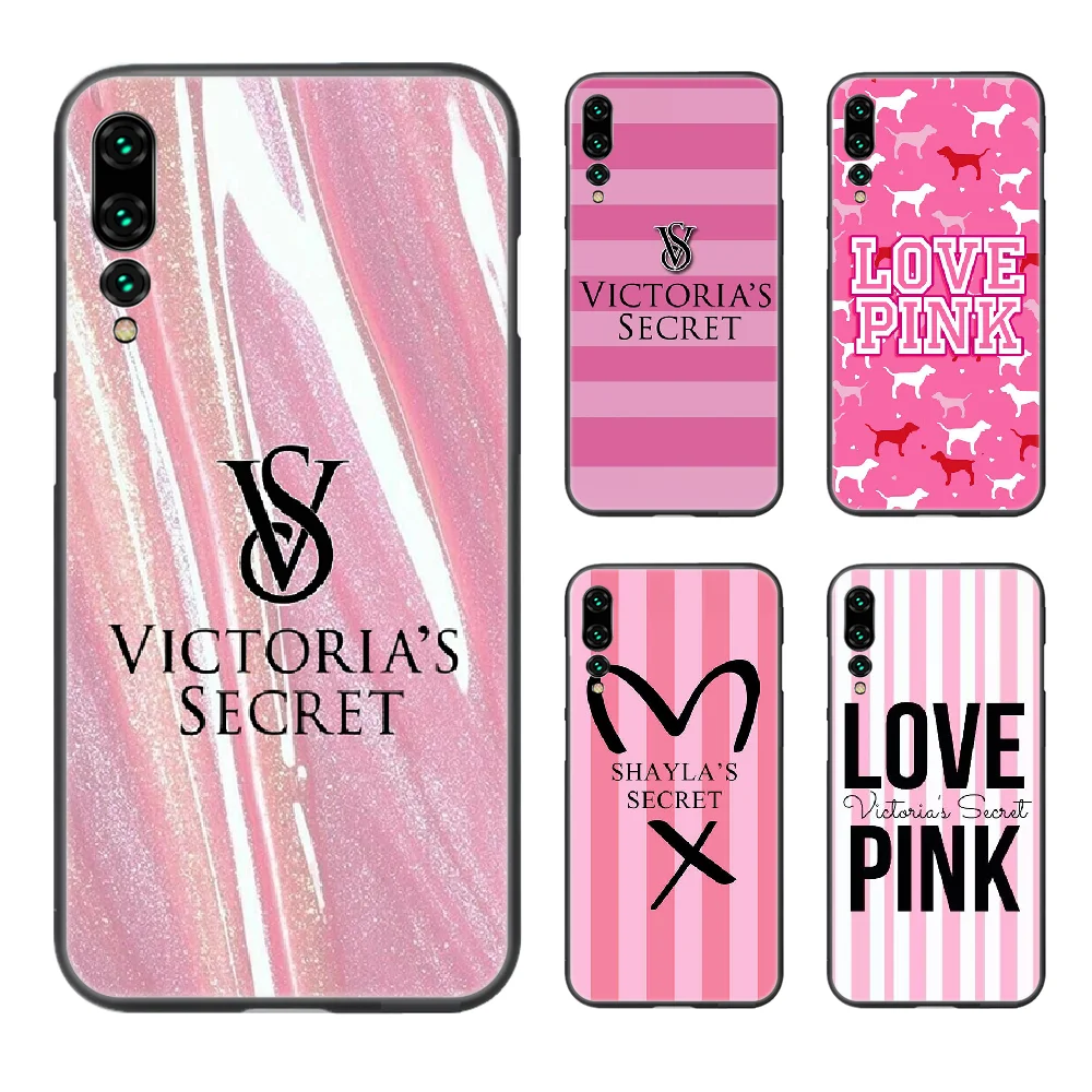 VS PINK LOVE secret чехол для телефона Huawei P8 P9 P10 P20 P30 P40 Lite Pro Plus smart Z 2019 черный prime 3D