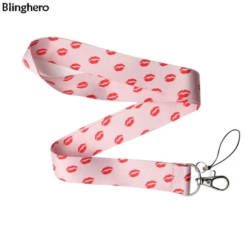 

10pcs/lot Blinghero Kiss Print Lanyard For keys Kawaii Female Phone Keys Holder Neck Straps Hang Ropes Gift for Female BH0218