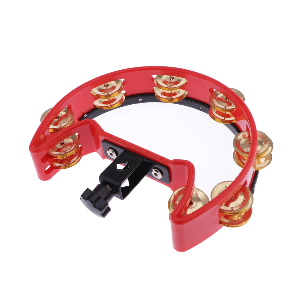 Drum Set Rattle Tambourine with Mounting Bolt Percussion Instrument Accessory