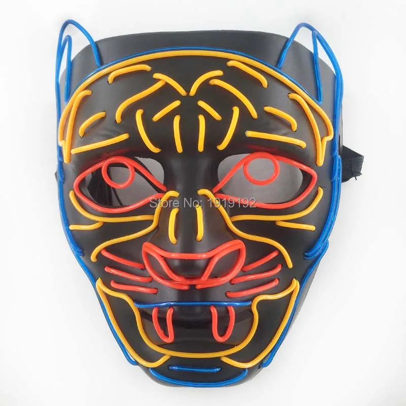 Светодиодный маска для Хэллоуина, маски для продувки фильмов, тушь для ресниц, костюм, DJ светильник, Вечерние Маски, светящиеся в темноте, Маскарадная маска Payday