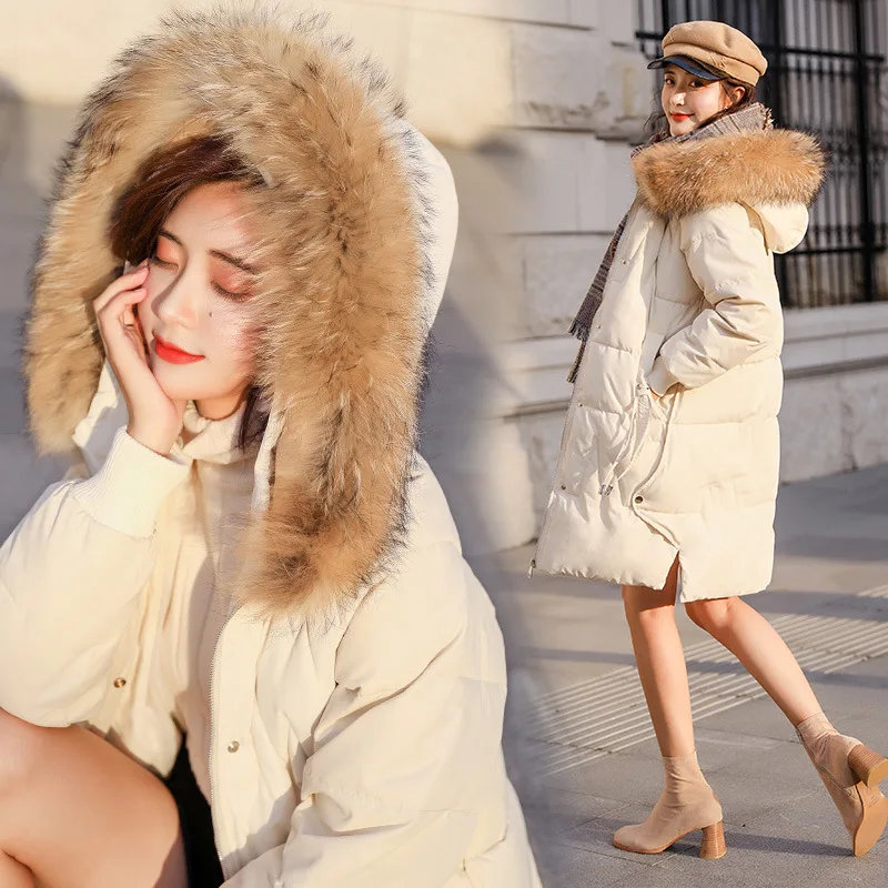 

2018 Winter WOMEN'S Dress New Style Cotton-padded Clothes Women's Mid-length Korean-style Thick down Jacket Cotton-padded Clothe