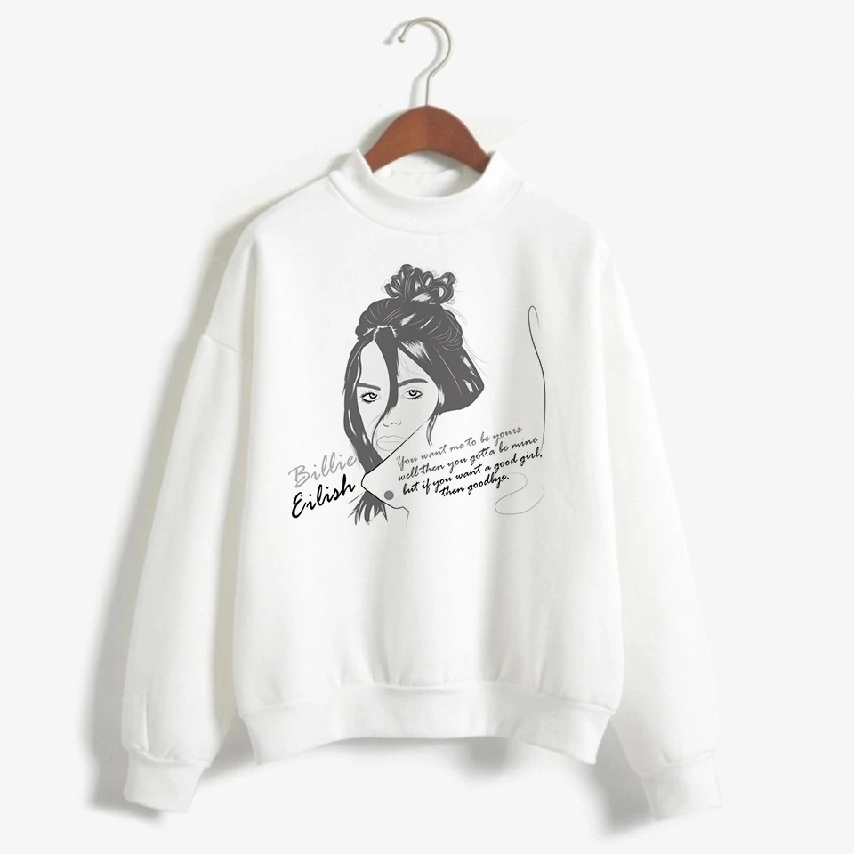 Billie Eilish негабаритных худи для женщин Harajuku корейский хип хоп стиль Kawaii 90s Толстовка Женский капюшон уличная Ulzzang - Цвет: 604