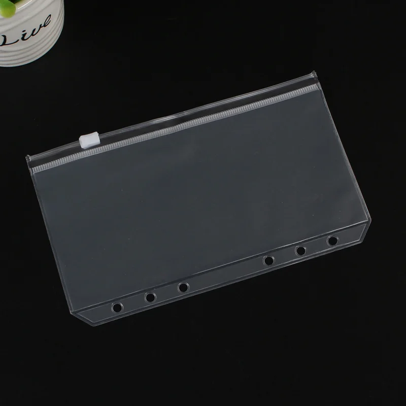 PVC 지퍼 보관 가방, 느슨한 잎 책 정보 가방, DIY 느슨한 잎 내부 코어 보관 책 액세서리, A5, A6, A4, B5, 5 개